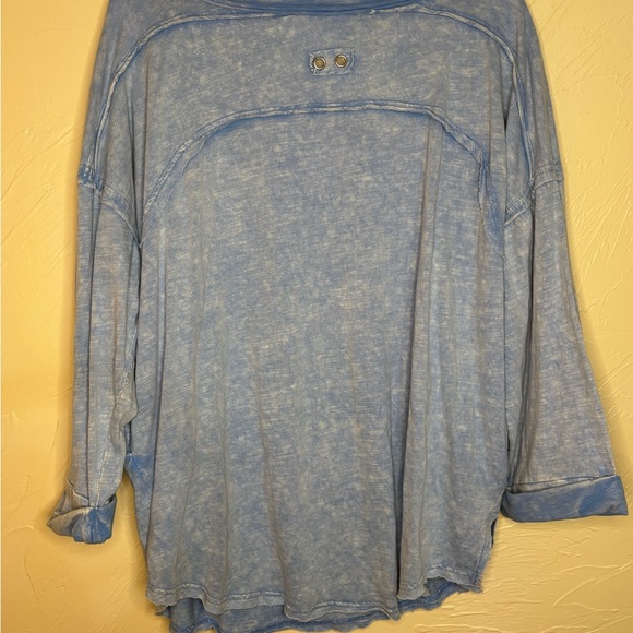 NEW Oli & Hali Light Blue Textured Blouse - Picture 4 of 4